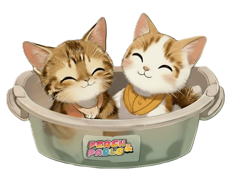 Peach and Pablo in bath