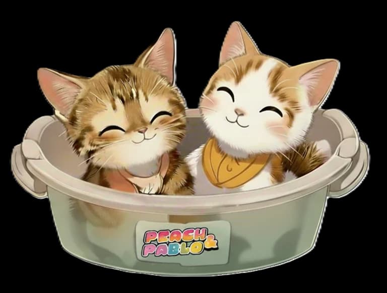 Peach and Pablo in bath